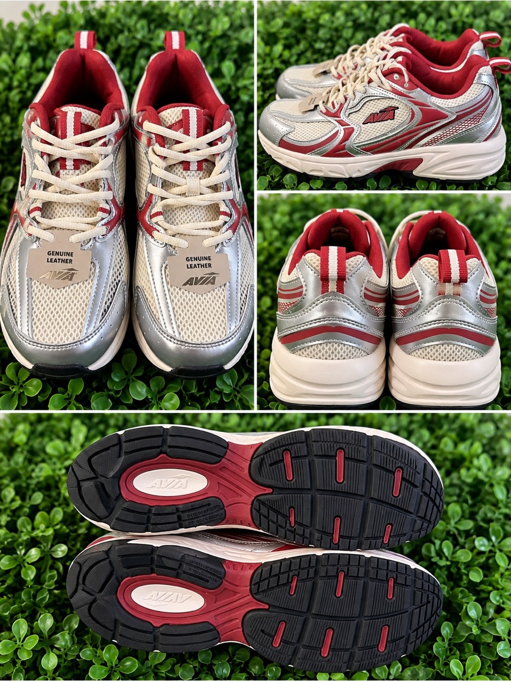 Avia Kids' Red and Silver Athletic Sneakers
